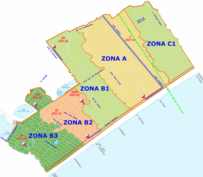 Zonas del Proyecto de saneamiento en Ciudad de la Costa