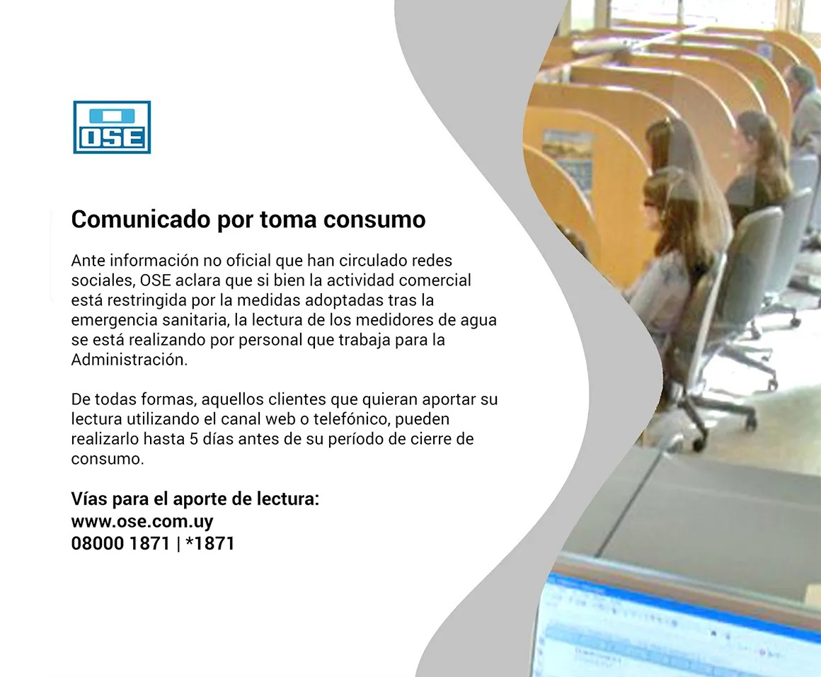 Comunicado por toma consumo
