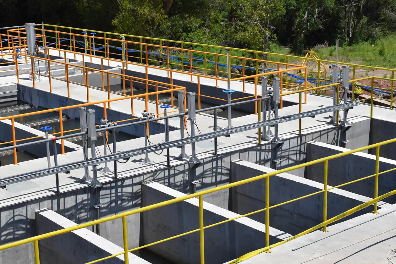 Obras en la usina potabilizadora